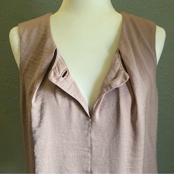 Cabi Button Blouse Fawn Blush Dusty Rose Mauve Lined Womens Medium Top - Picture 8 of 10
